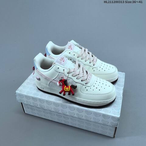 Nike Air Force 1 Low Off White Light Pink Light Blue Dark Brown EU 36-41 Sneaker - Unisex (BS-61347)