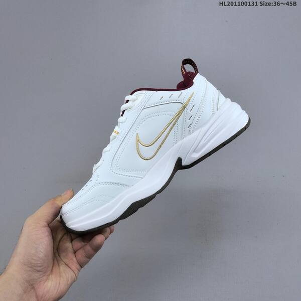 Nike Air Monarch IV black white white maroon gold EU 36-45 training shoe