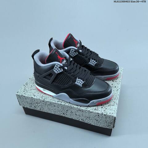 Air Jordan 4 Retro Bred Reimagined AIR JORDAN 4 Aj4 Lifestyle (BS-66346)
