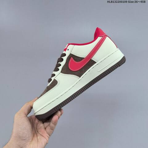 Nike Air Force 1 07 LV8 Light Brown Dark Brown Red EU 36-45 Sneaker - Unisex (BS-62103)