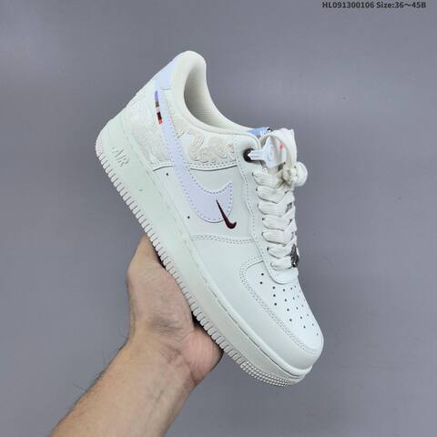 Nike Air Force 1 07 Low Off White White Burgundy Silver EU 36-45 Sneaker - Unisex (BS-62186)