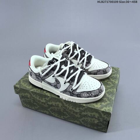 Nike SB Dunk Low Off White Dark Grey Red EU 36-45 Skate Shoe - Unisex (BS-62115)