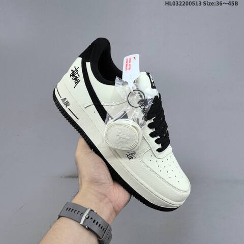 Nike Air Force 1 07 Low Stussy Off White Black EU 36-45 Sneaker - Unisex (BS-60374)