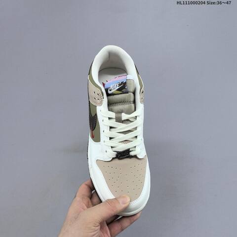 Nike SB Dunk Low Pegasus Pack CNY IQ1118-220 White Olive Khaki Black Red EU 36-47 Skate Shoe - Unisex (BS-61533)