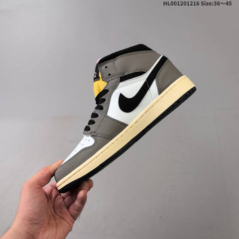 A Air Jordan 1 Mid Cave Stone AIR JORDAN 1 Aj1 Lifestyle (BS-67417)
