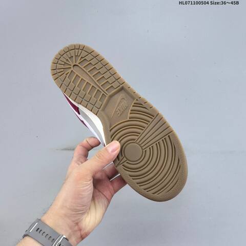 Nike Dunk SB Low Grey Burgundy White Sail Gum Brown EU 36-45 Skate Shoe - Unisex (BS-60535)