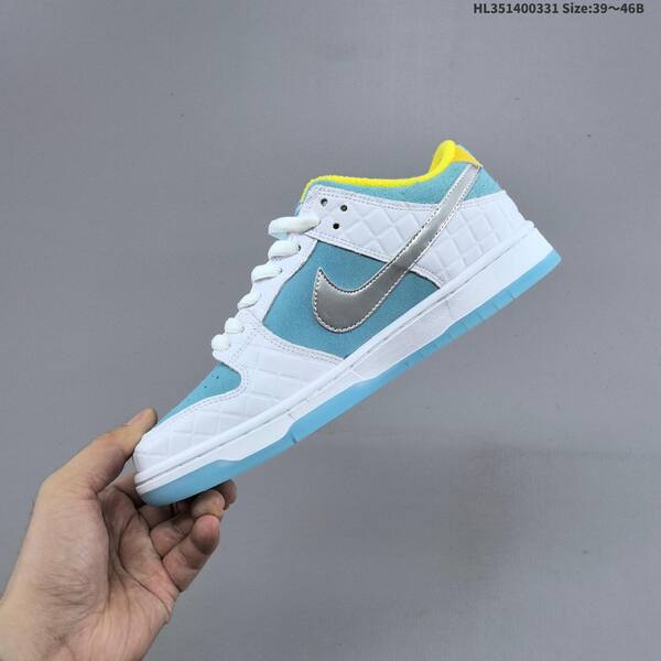 Nike SB Dunk Low Pro FTC white light blue silver yellow EU 39-46 skate shoe