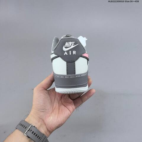 Nike Air Force 1 07 Light Grey Dark Grey Pink Black EU 36-45 Sneaker - Unisex (BS-59889)