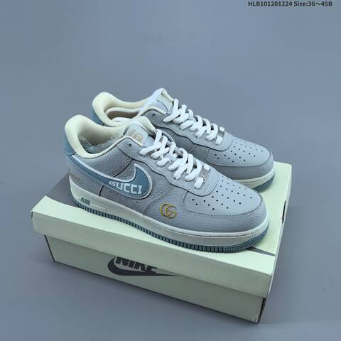 Nike Air Force 1 07 Low Light Grey Cream Green Red EU 36-45 Sneaker - Unisex (BS-62490)