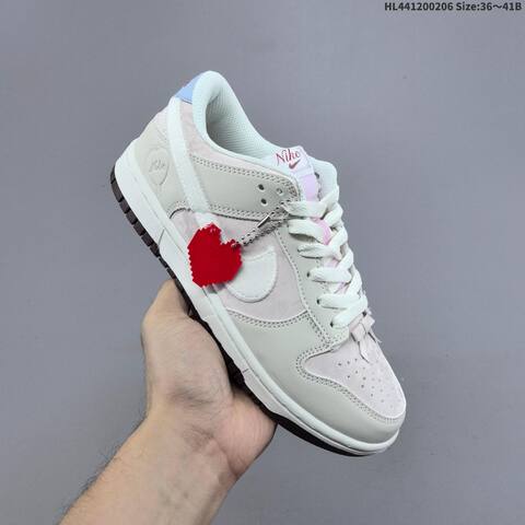 Nike Dunk Low Valentines Day Light Beige Pink White Red Blue EU 36-41 Skate Shoe - Unisex (BS-61517)