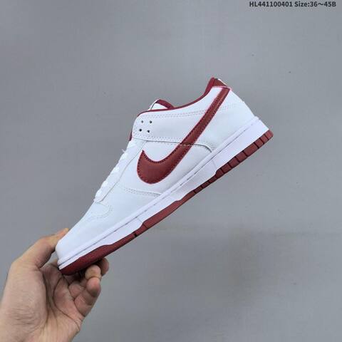 Nike SB Dunk Low White Dark Red EU 36-45 Skate Shoe - Unisex (BS-60994)