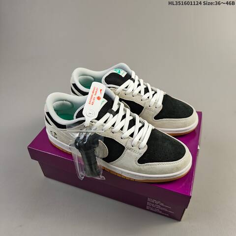 Nike SB Dunk Low Light Grey Black White Mint Gum Brown EU 36-46 Skate Shoe - Unisex (BS-63140)