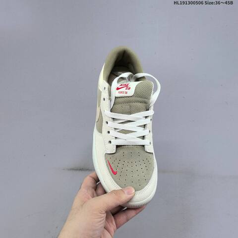 Nike SB Force 58 Light Olive Cream Beige Red White EU 36-45 Skate Shoe - Unisex (BS-60477)
