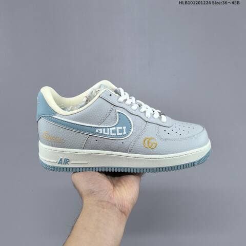 Nike Air Force 1 07 Low Light Grey Cream Green Red EU 36-45 Sneaker - Unisex (BS-62490)
