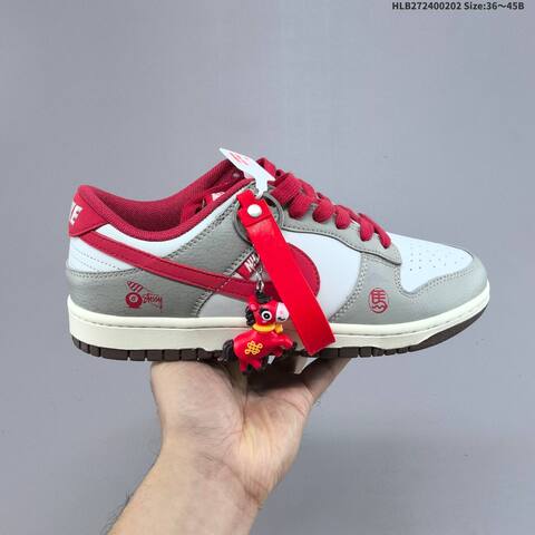Nike Dunk Low Year Of The Horse White Grey Red Cream EU 36 45 Skate Shoe EU 36-45 - Unisex (BS-61582)