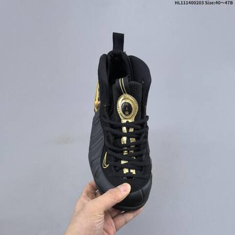 Nike Air Foamposite One Black Metallic Gold EU 40-47 Basketball Shoe - Men's (BS-61564)