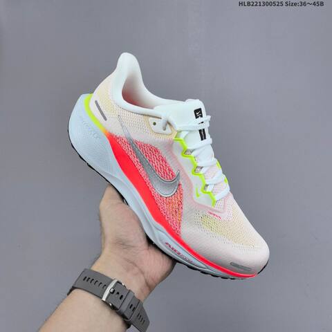 Nike Air Zoom Pegasus 41 White Neon Yellow Bright Red Silver EU 36-45 Running Shoe - Unisex (BS-60137)