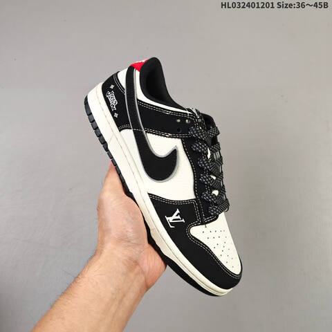 Nike SB Dunk Low Retro DIY Off White Black Red EU 36-45 Skate Shoe - Unisex (BS-62921)