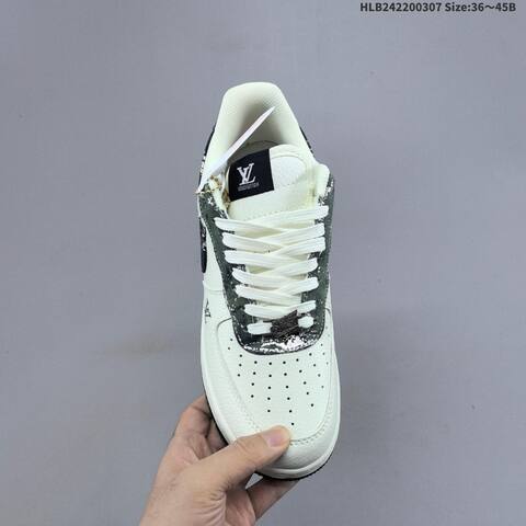 Nike Air Force 1 07 Low Louis Vuitton Off White Black Dark Green Silver EU 36-45 Sneaker - Unisex (BS-61449)