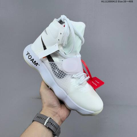 Nike React Hyperdunk Flyknit Off-White The Ten White Black Red Clear EU 38-46 Basketball Shoe - Unisex (BS-60774)