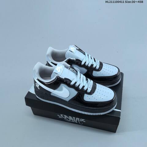 Nike Air Force 1 07 Black Light Grey White EU 36-45 Sneaker - Unisex (BS-60809)