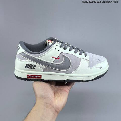 Nike SB Dunk Low Off White Grey Red EU 36-45 Skate Shoe - Unisex (BS-62032)