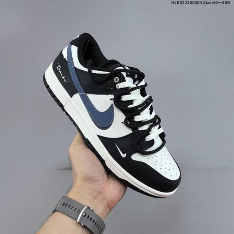 Nike SB Dunk Low Retro DIY Remake Black White Slate Blue EU 40-46 Skate Shoe - Men's (BS-60528)
