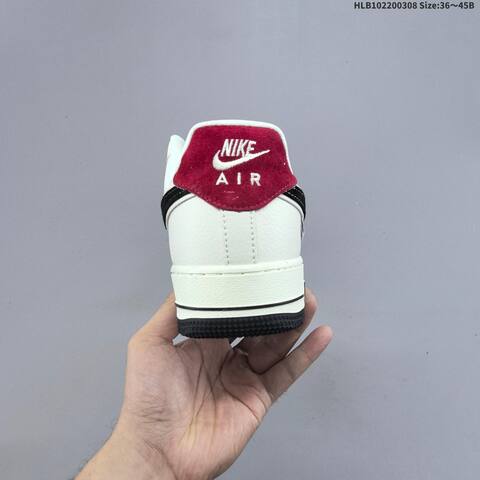 Nike Air Force 1 07 LV8 DD1982-324 Off White Black Red EU 36-45 Skate Shoe - Unisex (BS-61429)
