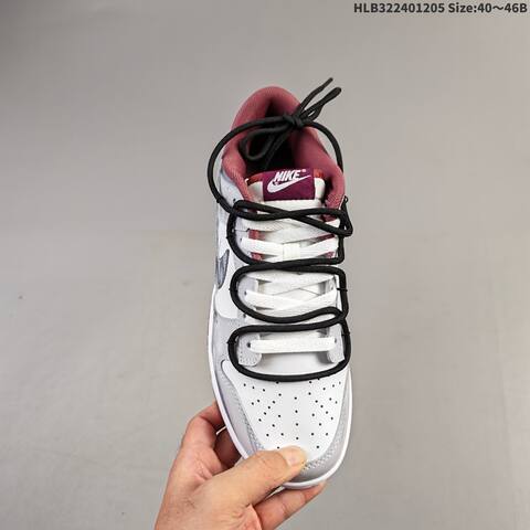 Nike SB Dunk Low Retro DIY White Grey Burgundy Black EU 40-46 Skate Shoe - Men's (BS-62812)