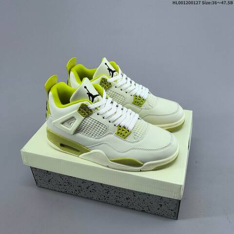 J Balvin x Air Jordan 4 Retro Lemonade AIR JORDAN 4 Aj4 4 J Balv Lifestyle (BS-66802)