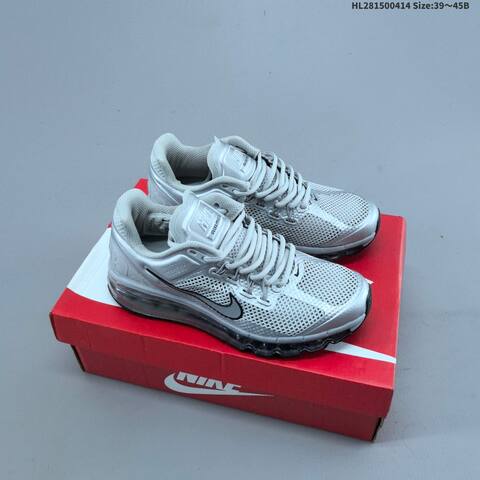 Nike Air Max 2013 White Black Silver EU 39-45 Running Shoe - Unisex (BS-60748)