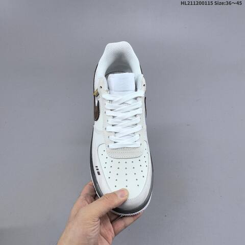 Nike Air Force 1 07 White Dark Brown Khaki Grey EU 36-45 Sneaker - Unisex (BS-61963)