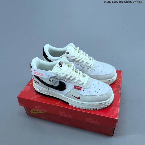 Nike Air Force 1 07 LV8 White Black Red Yellow EU 36-45 Sneaker - Unisex (BS-60987)