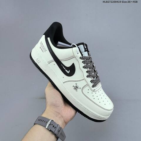 Nike Air Force 1 07 Low Stussy Off White Black Light Grey EU 36-45 Sneaker - Unisex (BS-60651)