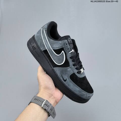 Nike Air Force 1 07 Low Black Grey White Blue EU 39-45 Sneaker - Unisex (BS-60149)