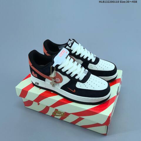 Nike Air Force 1 07 LV8 White Black Orange EU 36-45 Sneaker - Unisex (BS-61920)