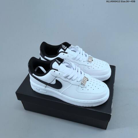 Nike Air Force 1 07 Low White Black Silver EU 36-45 Sneaker - Unisex (BS-60761)