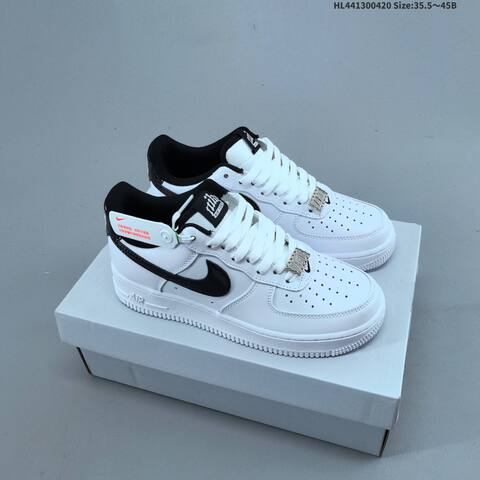 Nike Air Force 1 07 Low White Black EU 35 5-45 Sneaker - Unisex (BS-60630)