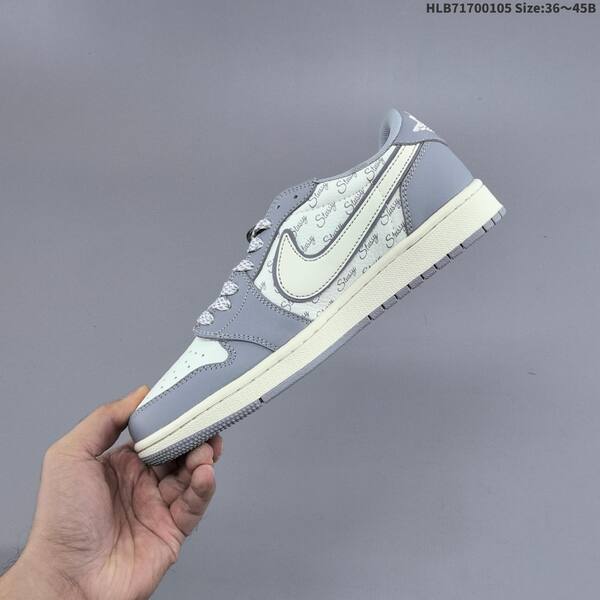 Nike Air Jordan 1 Low Travis Scott x Louis Vuitton DIY white gray cream 36 45 lifestyle