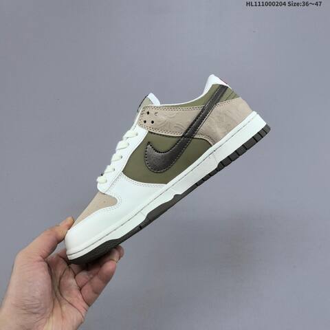 Nike SB Dunk Low Pegasus Pack CNY IQ1118-220 White Olive Khaki Black Red EU 36-47 Skate Shoe - Unisex (BS-61533)