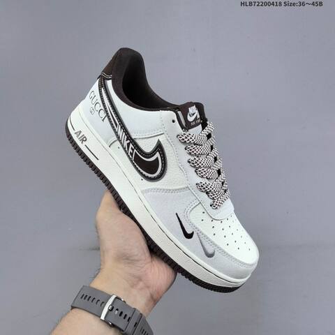 Nike Air Force 1 07 LV8 SS1979-023 Off White Dark Brown Burgundy EU 36-45 Sneaker - Unisex (BS-60661)