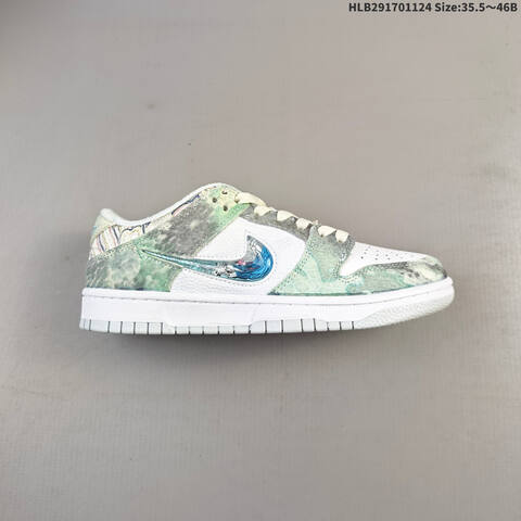 Nike SB Dunk Low Light Green White Cream Gray EU 35 5-46 Skate Shoe - Unisex (BS-63173)