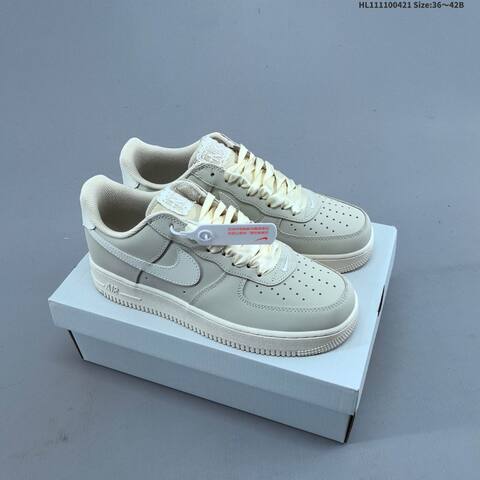 Nike Air Force 1 07 Low Light Beige Cream White EU 36-42 Sneaker - Unisex (BS-60592)