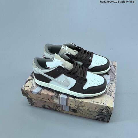 Nike SB Zoom Dunk Low White Dark Brown Khaki Grey EU 34-48 Skate Shoe - Unisex (BS-60844)