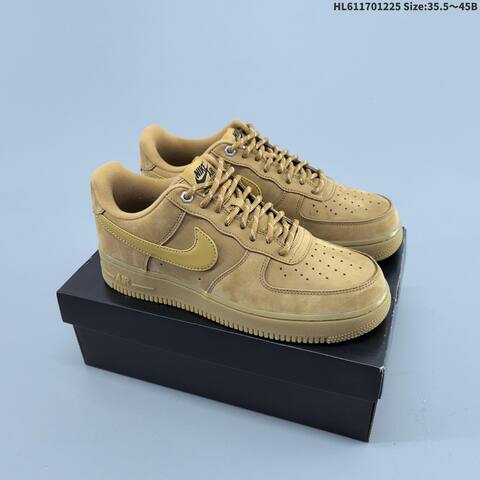 Nike Air Force 1 Low CJ9179-200 Wheat Tan Gum Brown EU 35 5-45 Sneaker - Unisex (BS-62461)