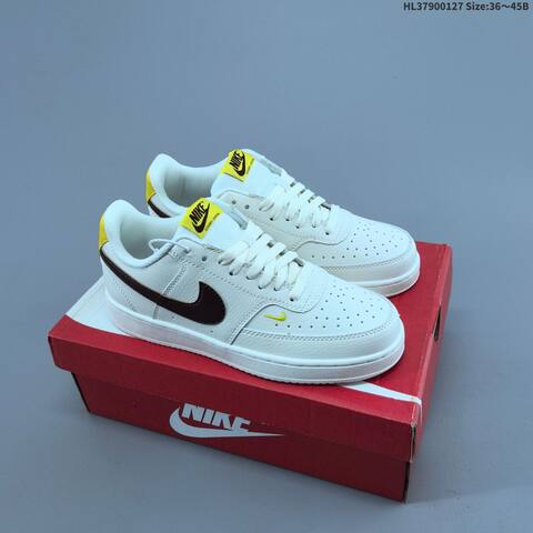 Nike Court Vision Low Black White White Blue Yellow EU 36-45 Skate Shoe - Unisex (BS-61731)