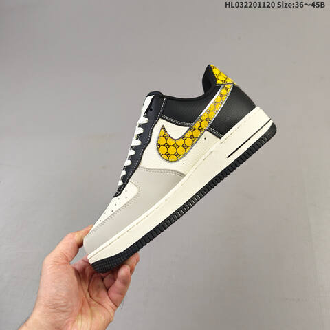 Nike Air Force 1 07 Low Off White Black Yellow EU 36-45 Sneaker - Unisex (BS-63424)