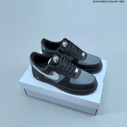 Nike Air Force 1 07 LV8 White Light Grey Black Dark Grey EU 36-45 Sneaker - Unisex (BS-60054)
