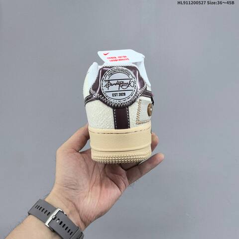 Nike Air Force 1 07 White Beige Burgundy Pale Yellow EU 36-45 Skate Shoe - Unisex (BS-60078)