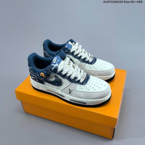Nike Air Force 1 07 LV8 Off White Grey EU 36-45 Skate Shoe - Unisex (BS-61230)